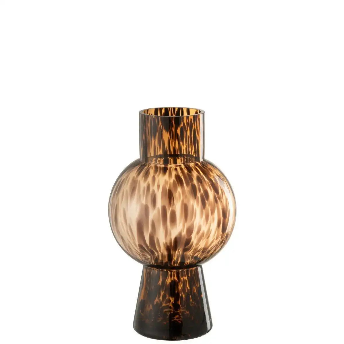 J-Line Vase Ball Dot Brown – Glas – mittel – 30,50 cm hoch - HomeDesign Knaus