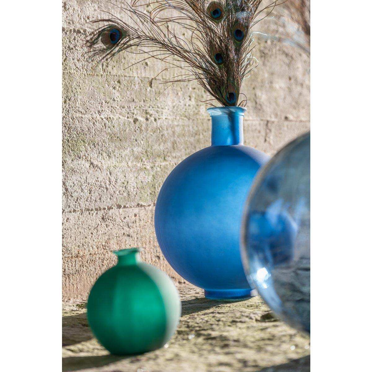 J-Line Vase Ball - Glas - mattgrün - klein - 17,00 cm hoch - HomeDesign Knaus