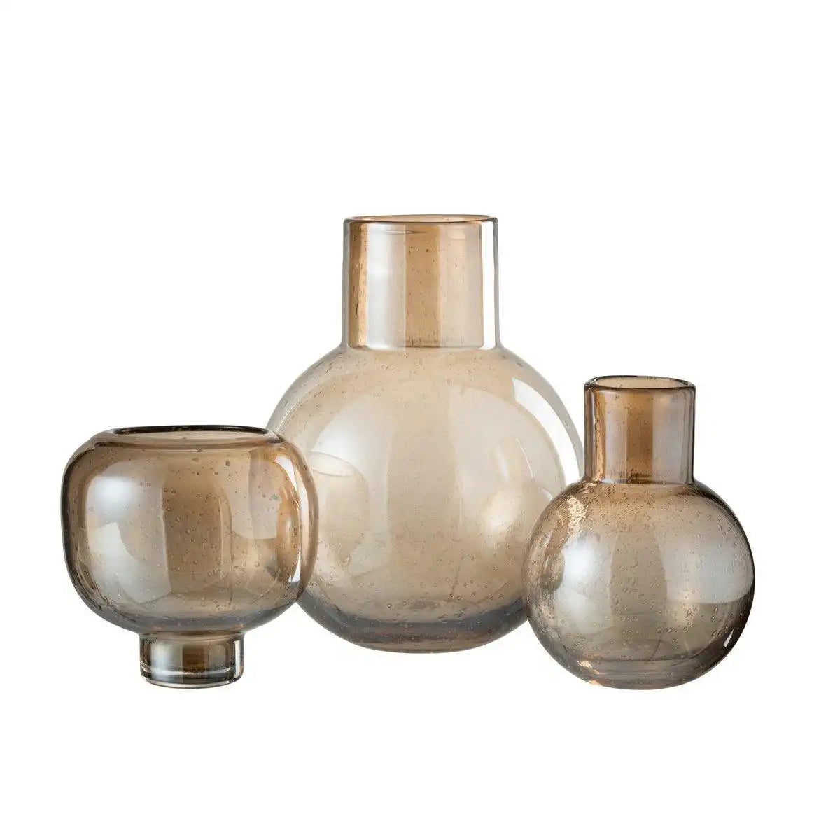 J-Line Vase Ball With Neck – Glas – Bernstein – groß - HomeDesign Knaus
