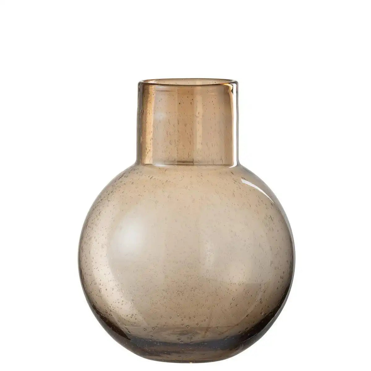 J-Line Vase Ball With Neck – Glas – Bernstein – groß - HomeDesign Knaus