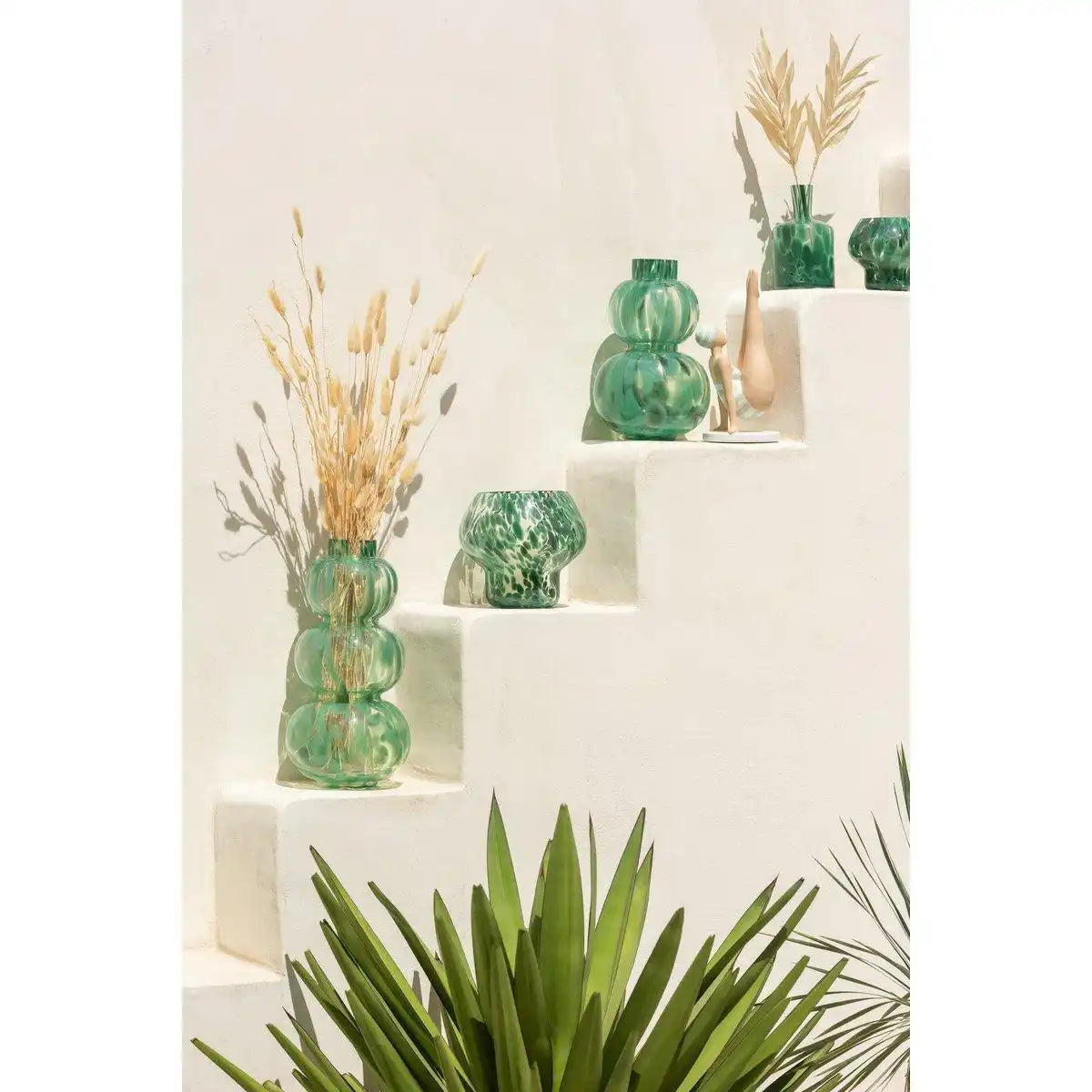 J-Line Vase Barba Glas Grün Groß - HomeDesign Knaus