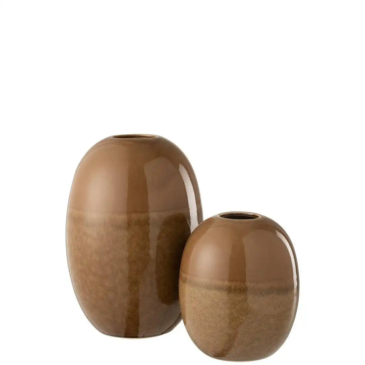 J-Line Vase Barbara – Keramik – braun – groß – 30,00 cm hoch - HomeDesign Knaus