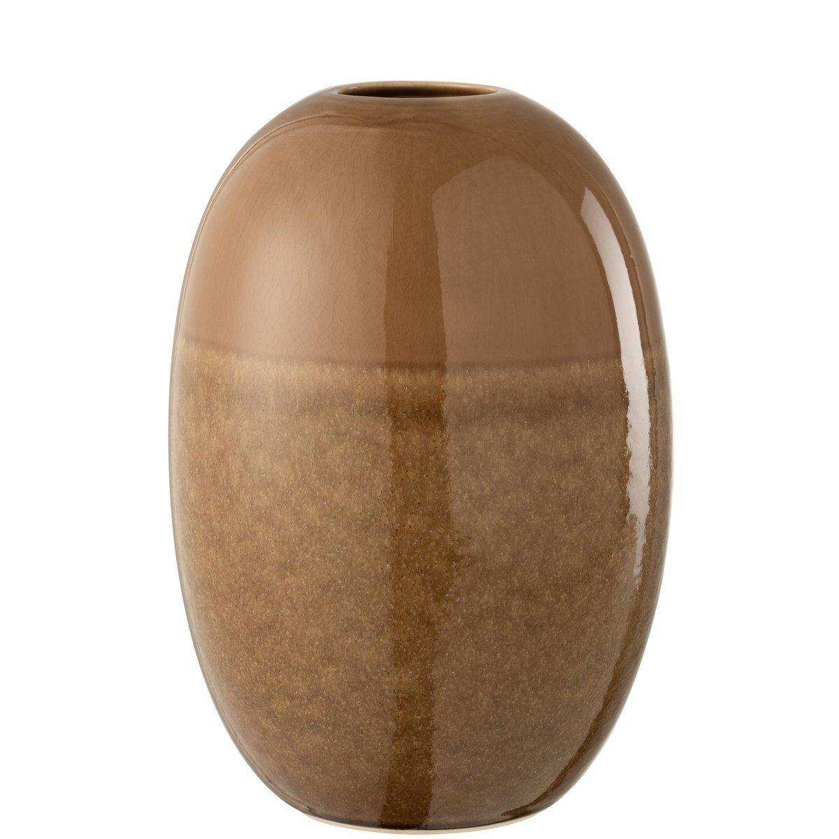J-Line Vase Barbara – Keramik – braun – groß – 30,00 cm hoch - HomeDesign Knaus