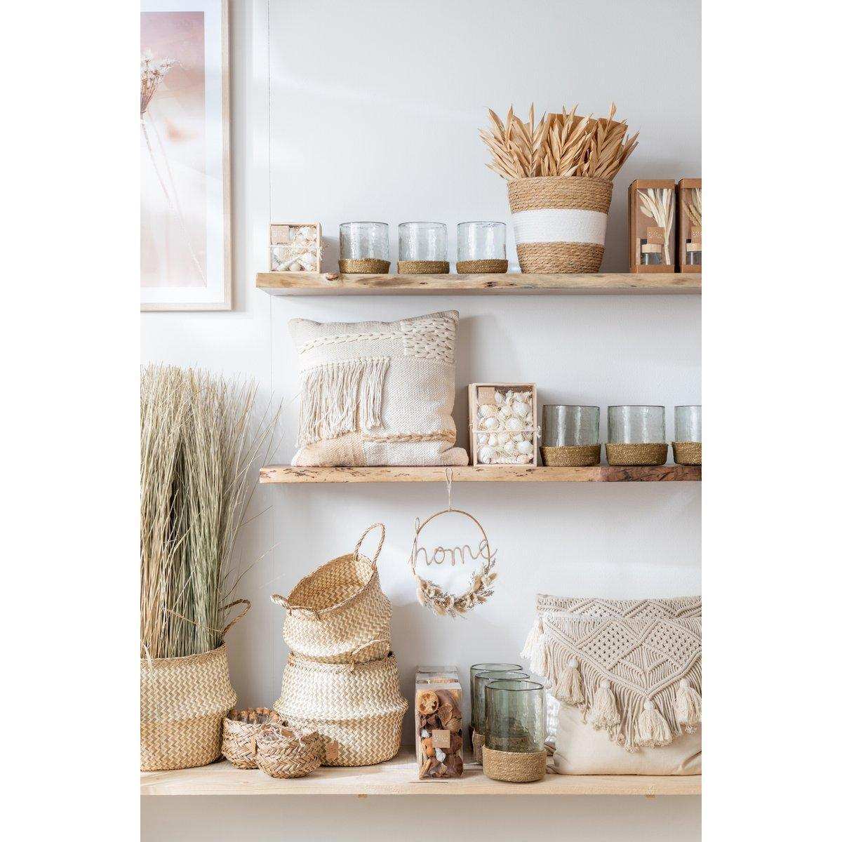 J-Line Vase Basket – Glas/Jute – transparent – mittelgroß - HomeDesign Knaus
