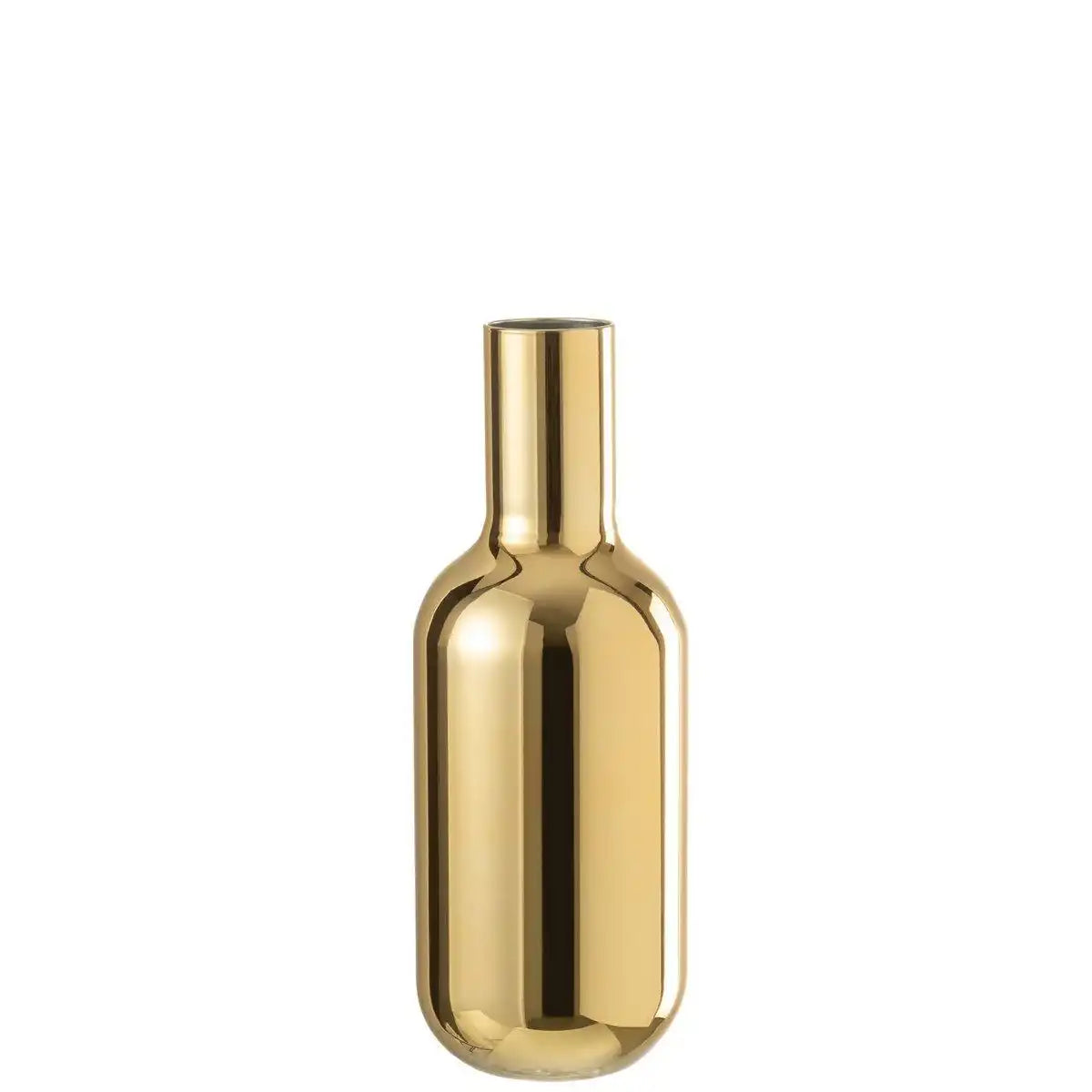 J-Line Vase Bottle Decorative – Glas – Gold – groß - HomeDesign Knaus
