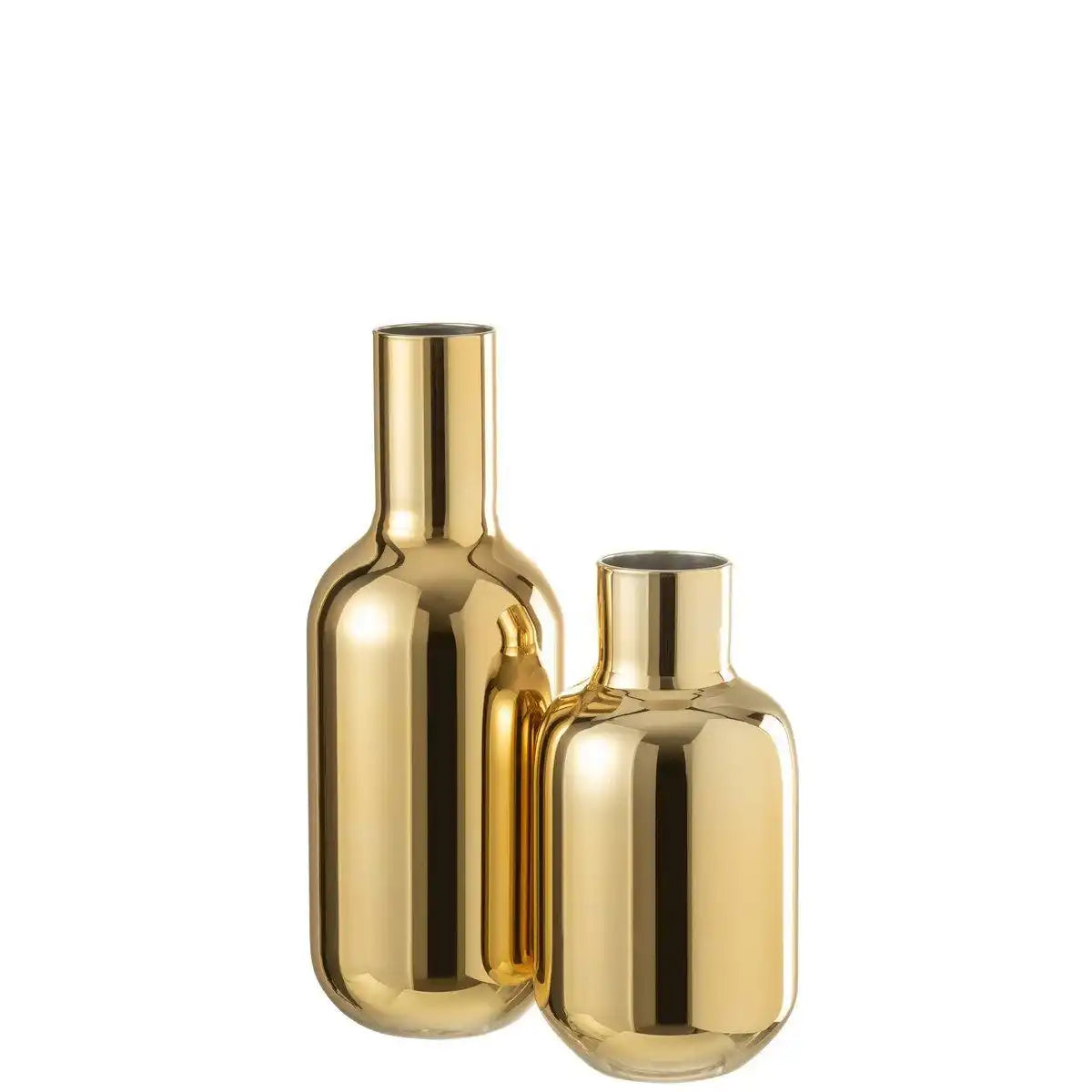 J-Line Vase Bottle Decorative – Glas – Gold – groß - HomeDesign Knaus