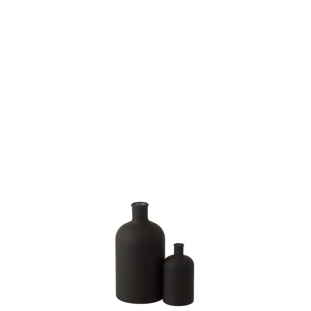 J-Line Vase Bottle – Glas – mattschwarz – groß – 22,00 cm hoch - HomeDesign Knaus