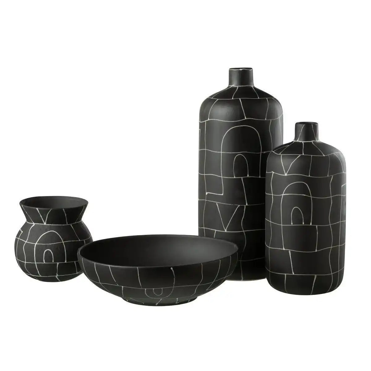J-Line Vase Bottle Japan - Keramik - Schwarz - Groß - HomeDesign Knaus