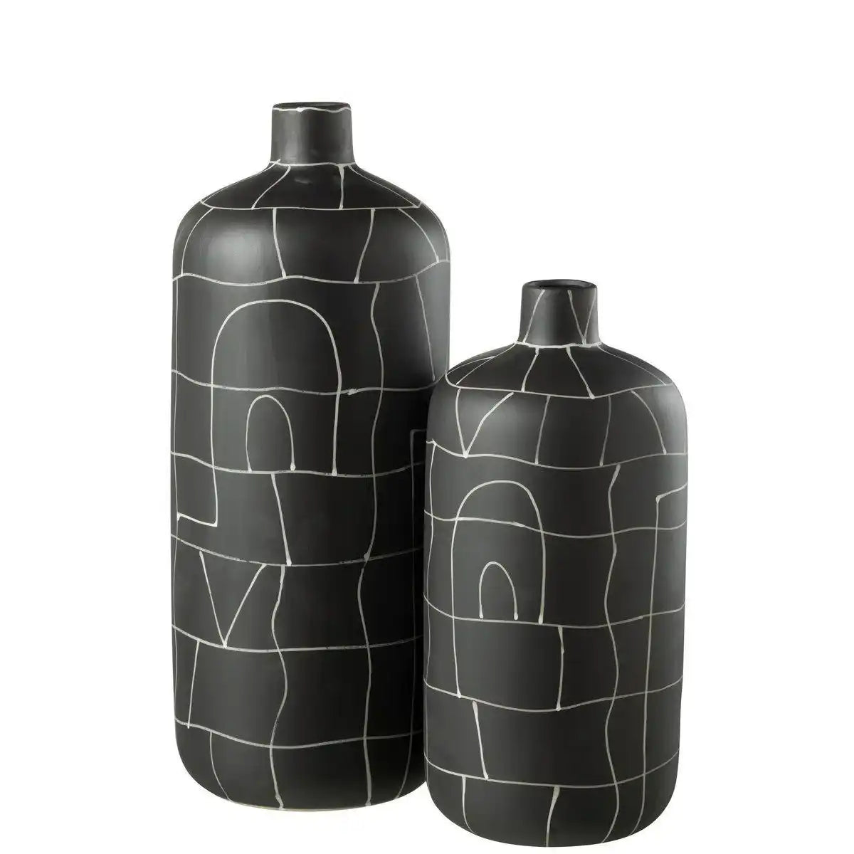 J-Line Vase Bottle Japan - Keramik - Schwarz - Groß - HomeDesign Knaus