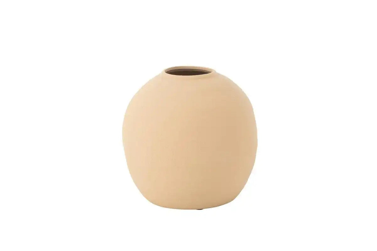 J-Line Vase Cassia Rund Ton Beige Klein - HomeDesign Knaus