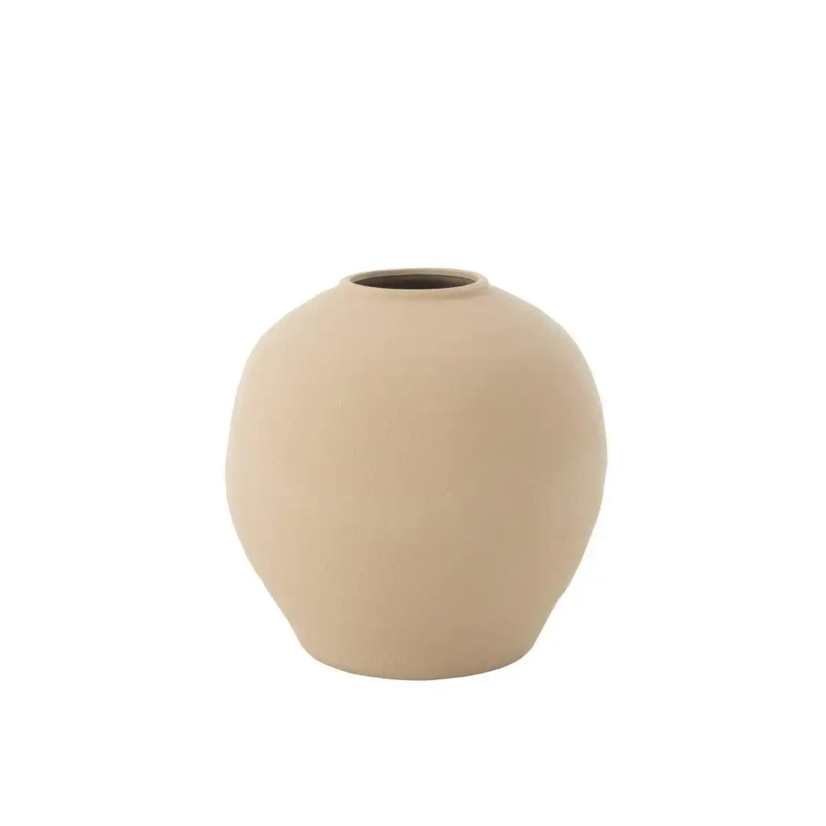J-Line Vase Cassia Rund Ton Natur Groß - HomeDesign Knaus