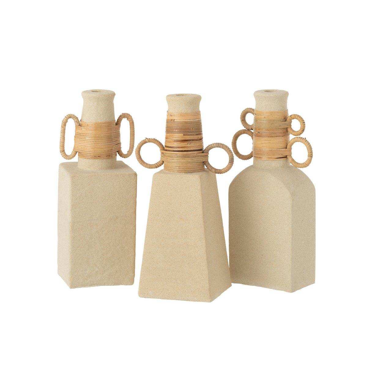 J-Line Vase Celine – Blumenvase – Zement – Sand/Natur – 28,5 cm - HomeDesign Knaus