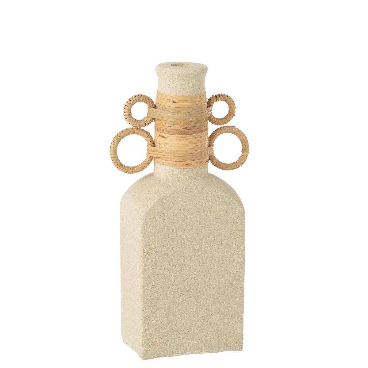 J-Line Vase Celine – Blumenvase – Zement – Sand/Natur – 28,5 cm - HomeDesign Knaus