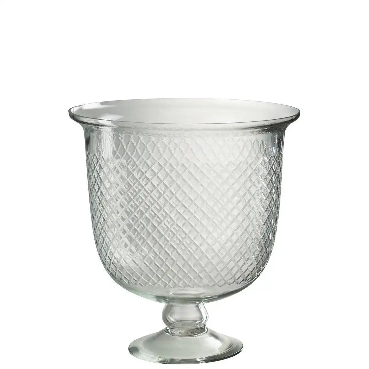 J-Line Vase Checkered Base – Glas – transparent – groß - HomeDesign Knaus