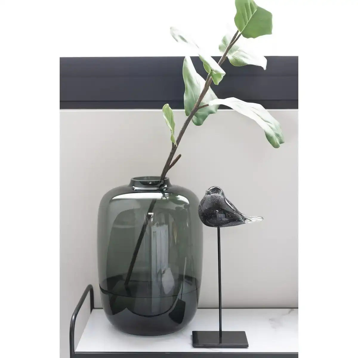 J-Line Vase Cleo Glas Grau Klein - HomeDesign Knaus