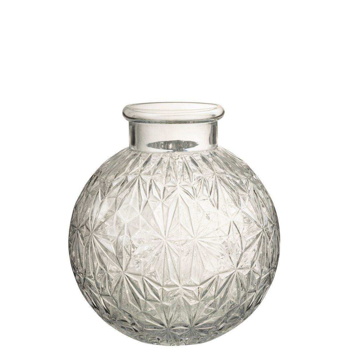 J-Line Vase Convex Cut - Glas - transparent - groß - HomeDesign Knaus