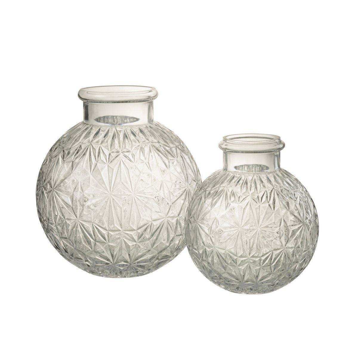 J-Line Vase Convex Cut - Glas - transparent - groß - HomeDesign Knaus