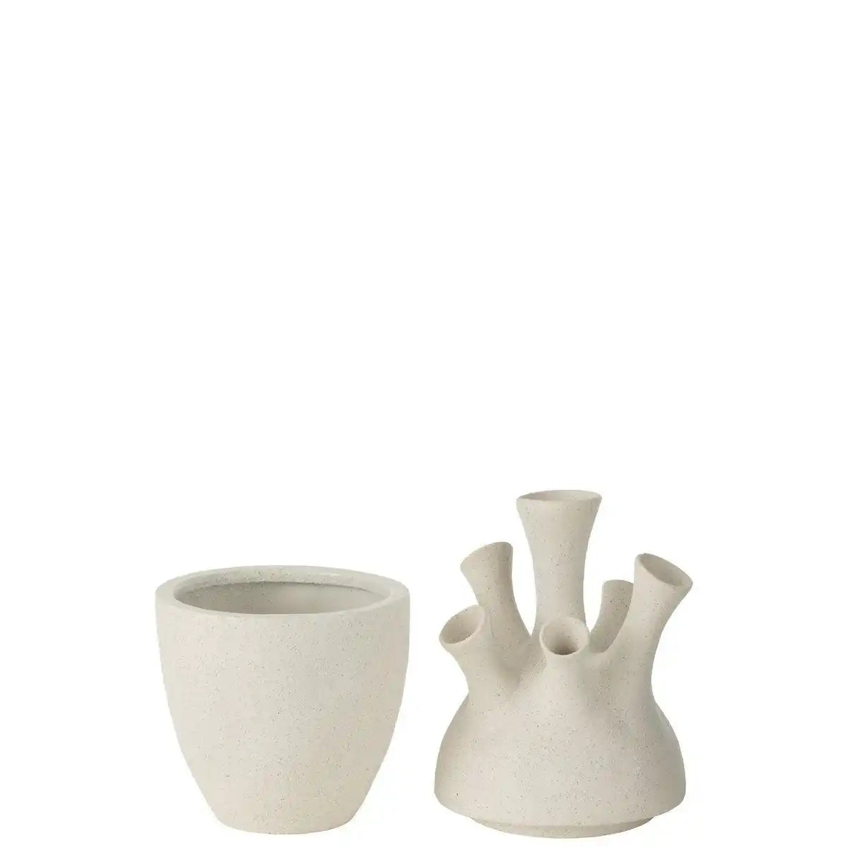 J-Line Vase Coral Clay Weiß Groß - HomeDesign Knaus
