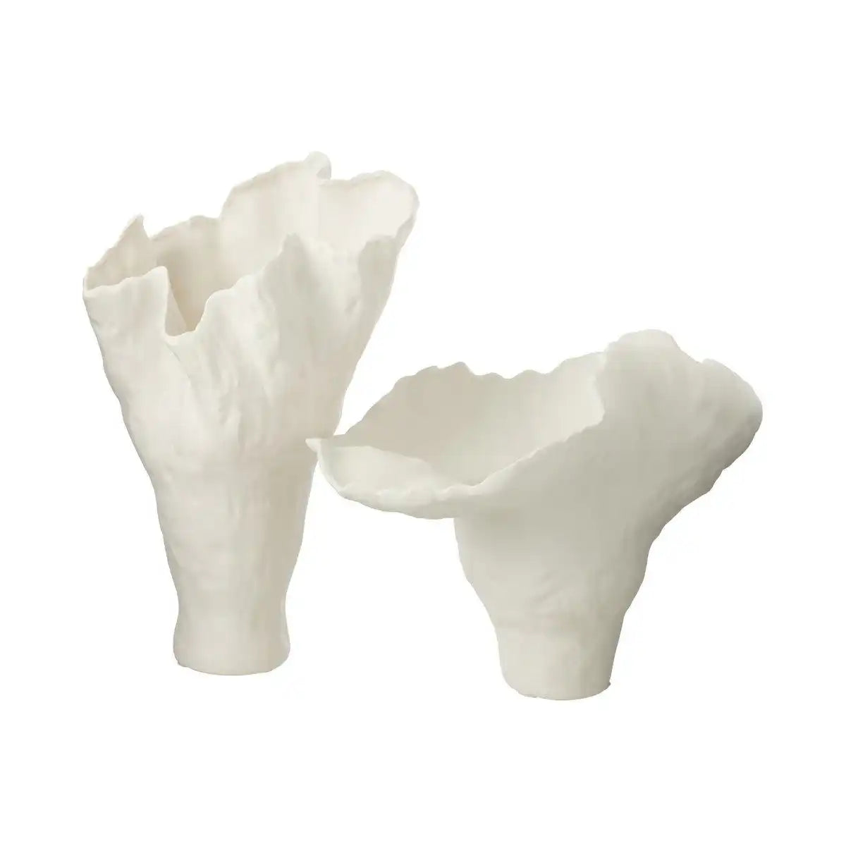 J-Line Vase corolla Rassen Keramik Weiß - HomeDesign Knaus