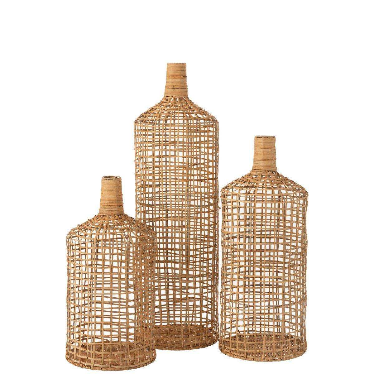 J-Line Vase Dekoration - Bambus - Natur - 3 Stück - HomeDesign Knaus