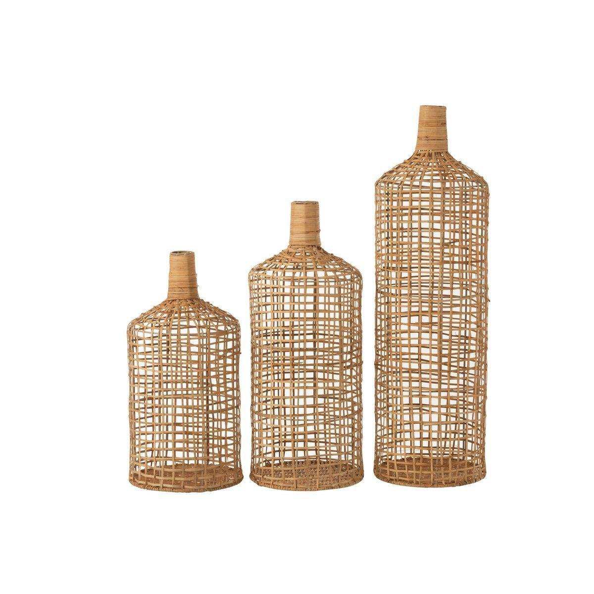 J-Line Vase Dekoration - Bambus - Natur - 3 Stück - HomeDesign Knaus