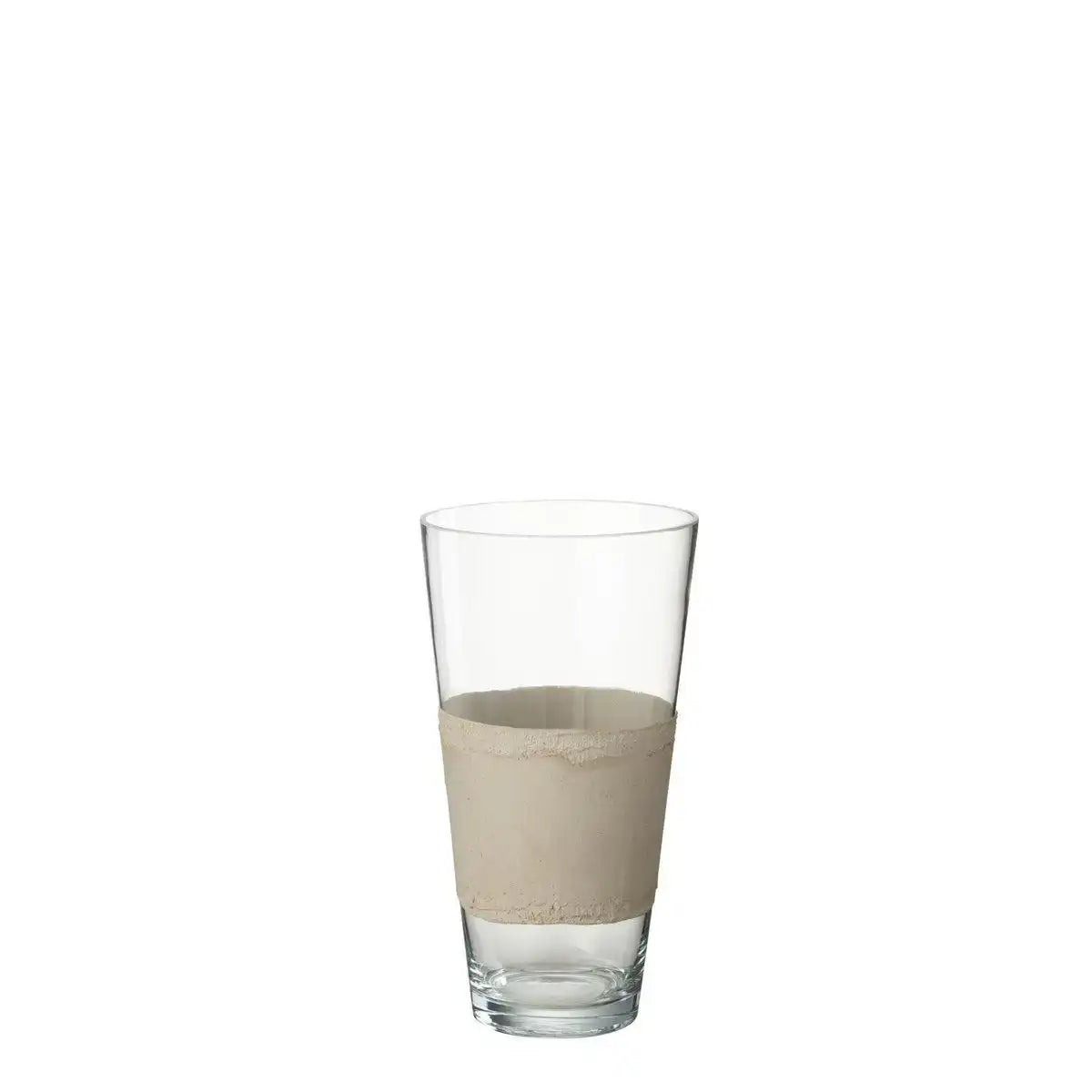 J-Line Vase Delph - Glas - transparent/beige - klein - HomeDesign Knaus