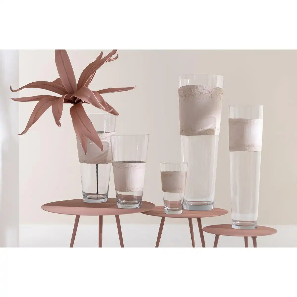 J-Line Vase Delph - Glas - transparent/beige - klein - HomeDesign Knaus