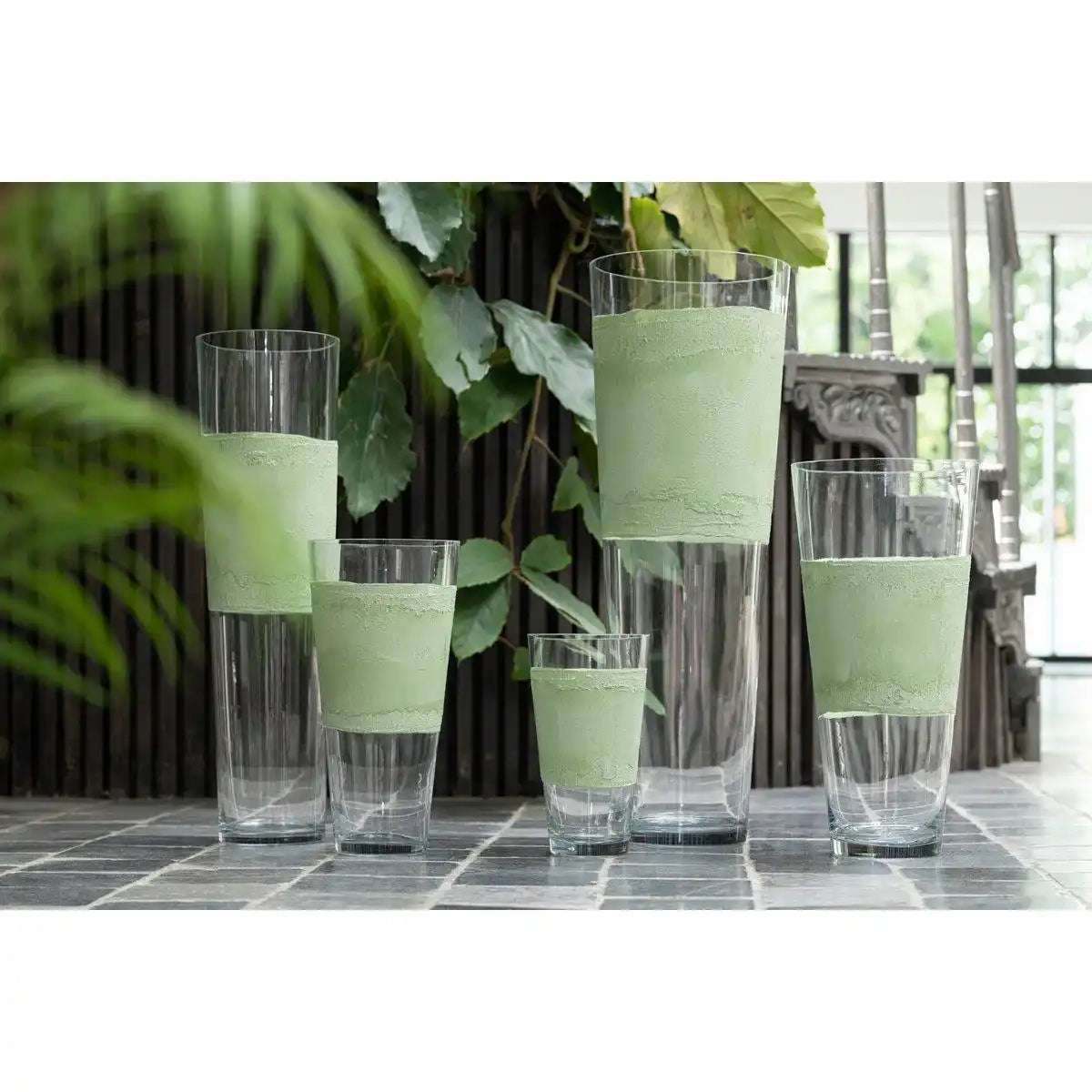 J-Line Vase Delph - Glas - transparent/grün - klein - HomeDesign Knaus