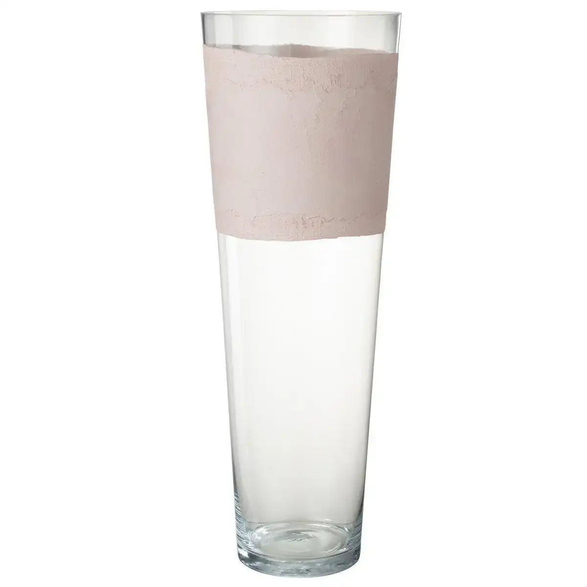 J-Line Vase Delph - Glas - transparent/hellrosa - extra groß - HomeDesign Knaus