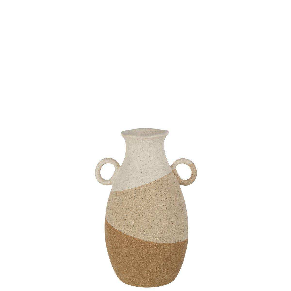 J-Line Vase Ear Keramik Beige/Hellbraun Medium - HomeDesign Knaus