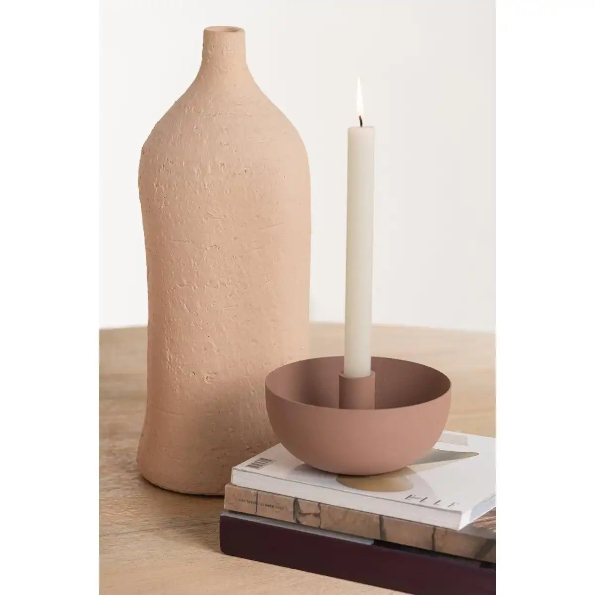J-Line Vase Enya Bottle – Keramik – Beige – groß - HomeDesign Knaus