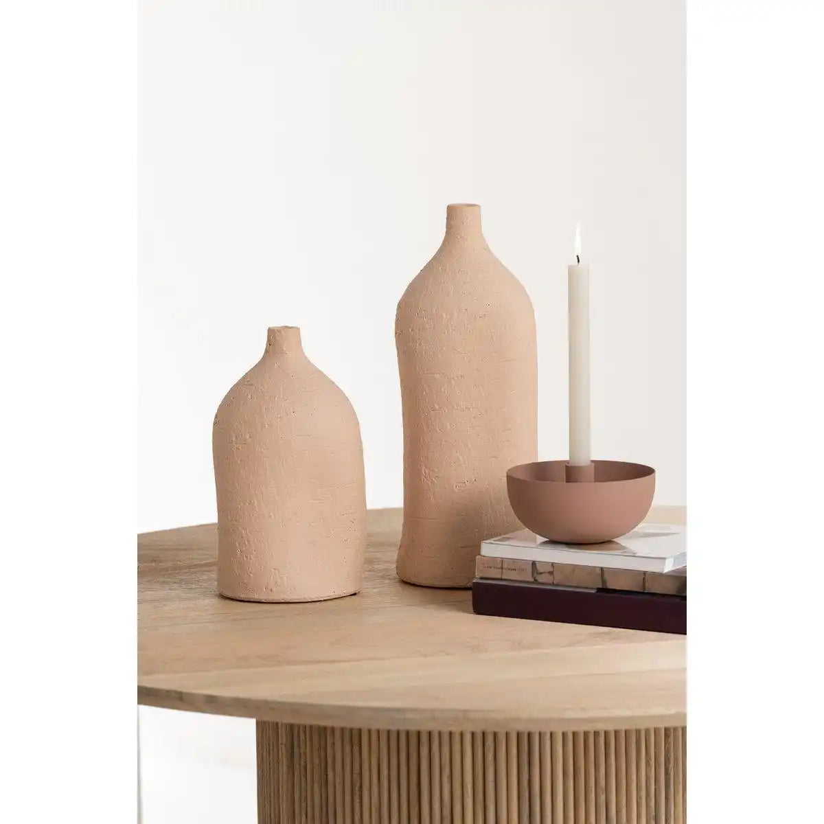 J-Line Vase Enya Bottle – Keramik – Beige – groß - HomeDesign Knaus