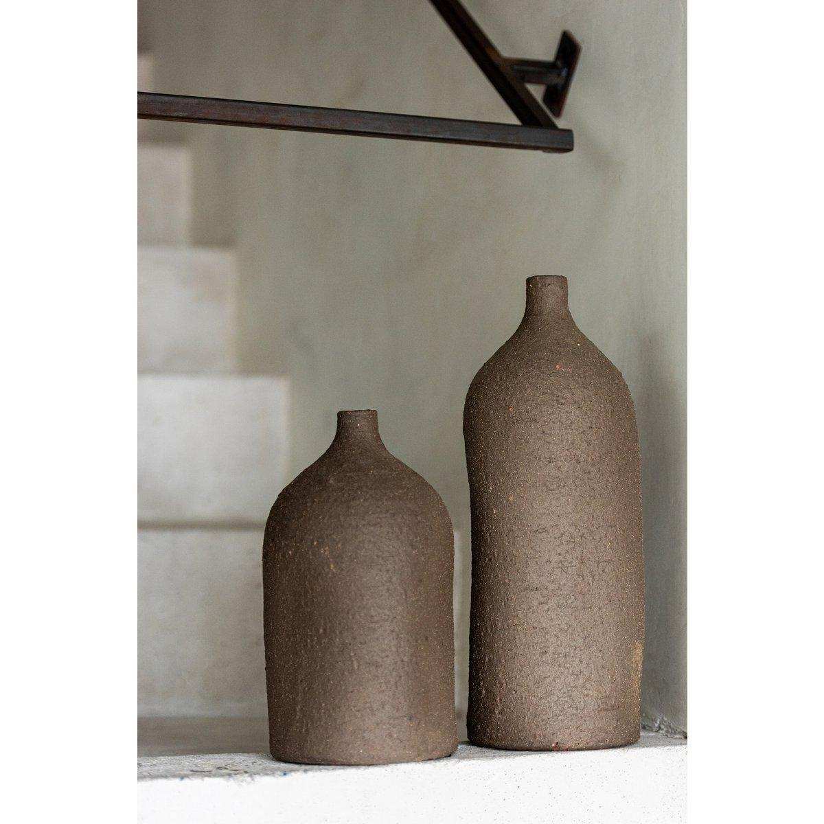 J-Line Vase Enya Bottle - Keramik - Braun - Mittelgroß - HomeDesign Knaus