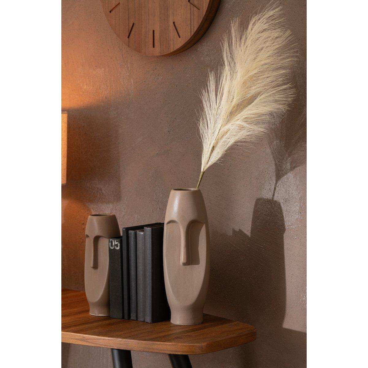 J-Line Vase Face Terrakotta - Keramik - Braun - Mittelgroß - HomeDesign Knaus