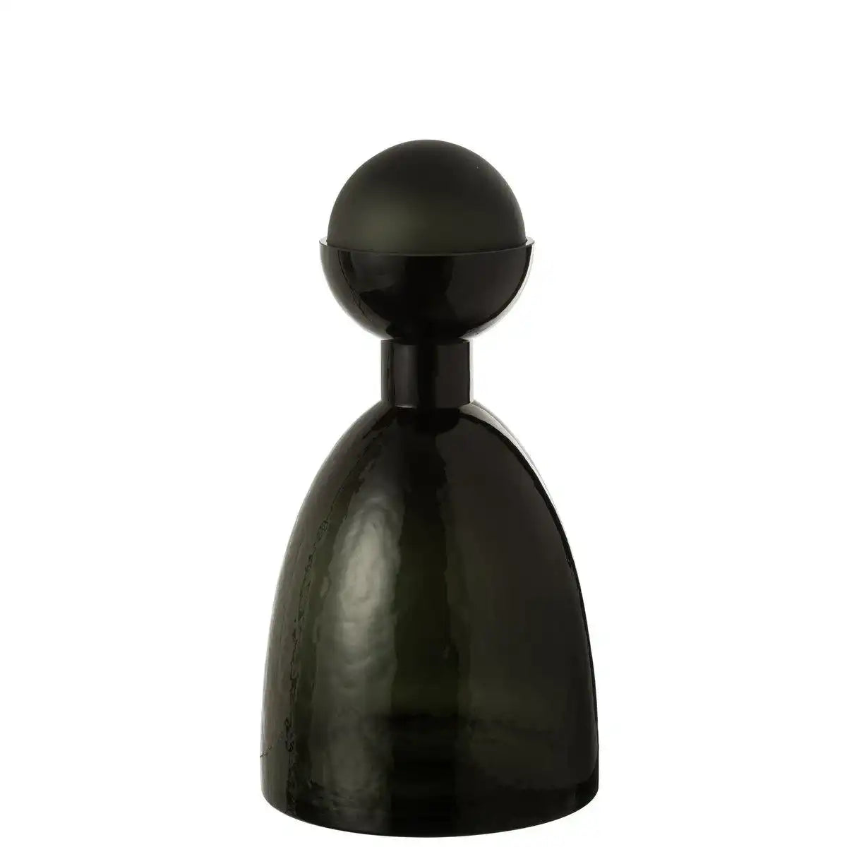 J-Line Vase Flasche + Deckel Adria Glas Dunkelgrün Medium - HomeDesign Knaus