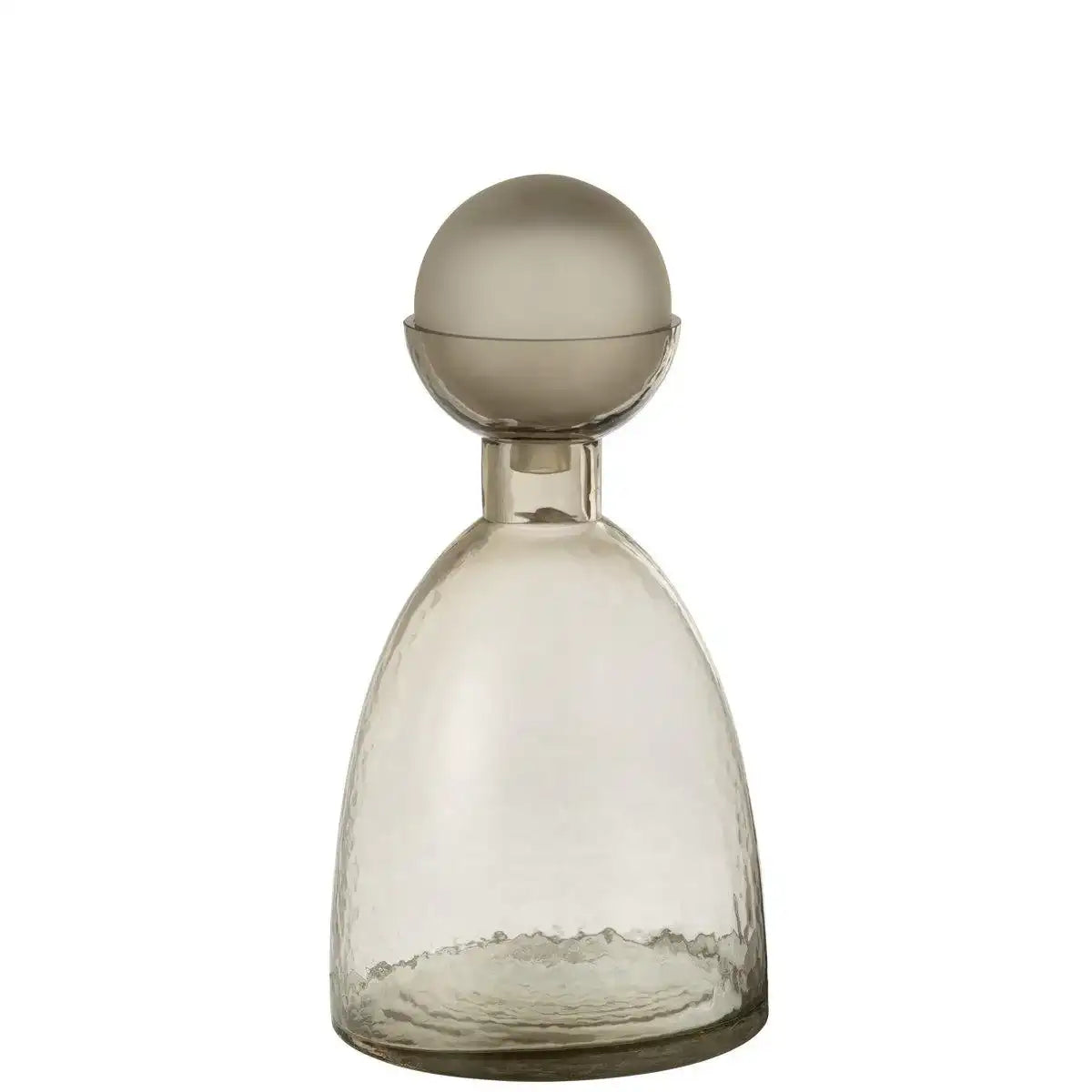 J-Line Vase Flasche + Verschluss Yara Glas Greige Medium - HomeDesign Knaus