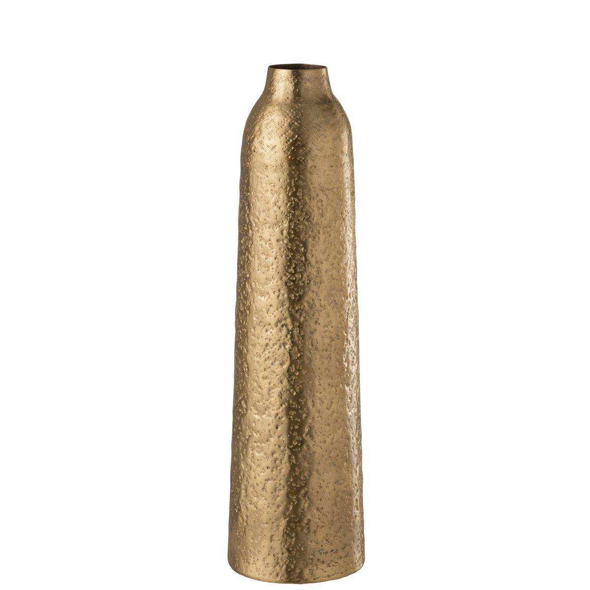 J-Line Vase Gerade Unebenes Aluminium Gold - HomeDesign Knaus