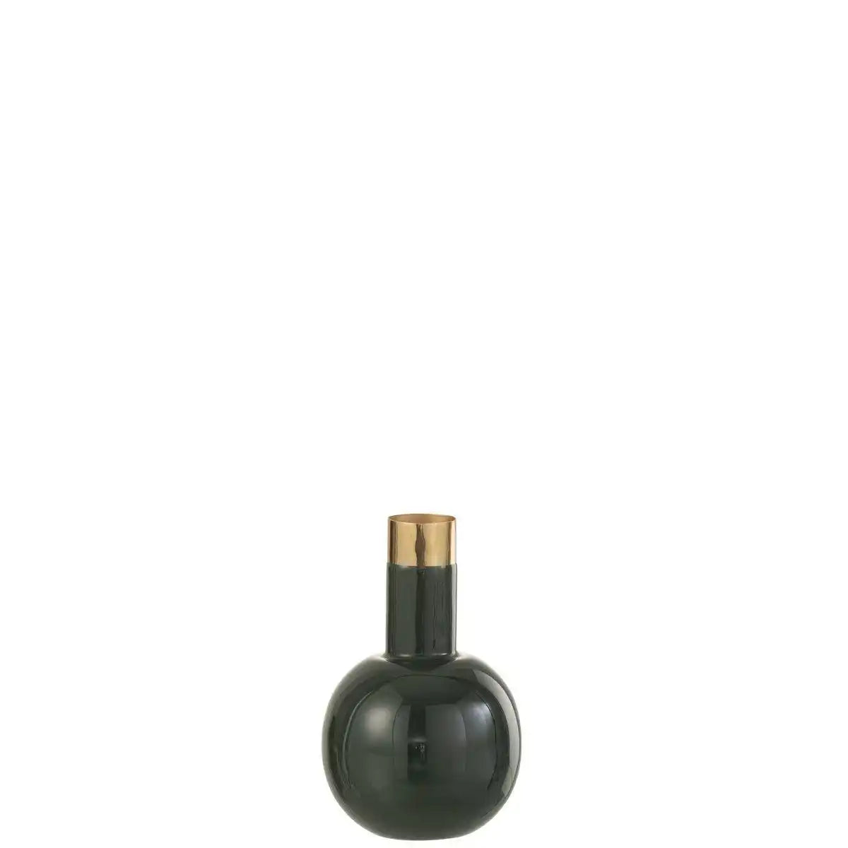 J-Line Vase Gold Border – Metall – glänzendes Schwarz - HomeDesign Knaus