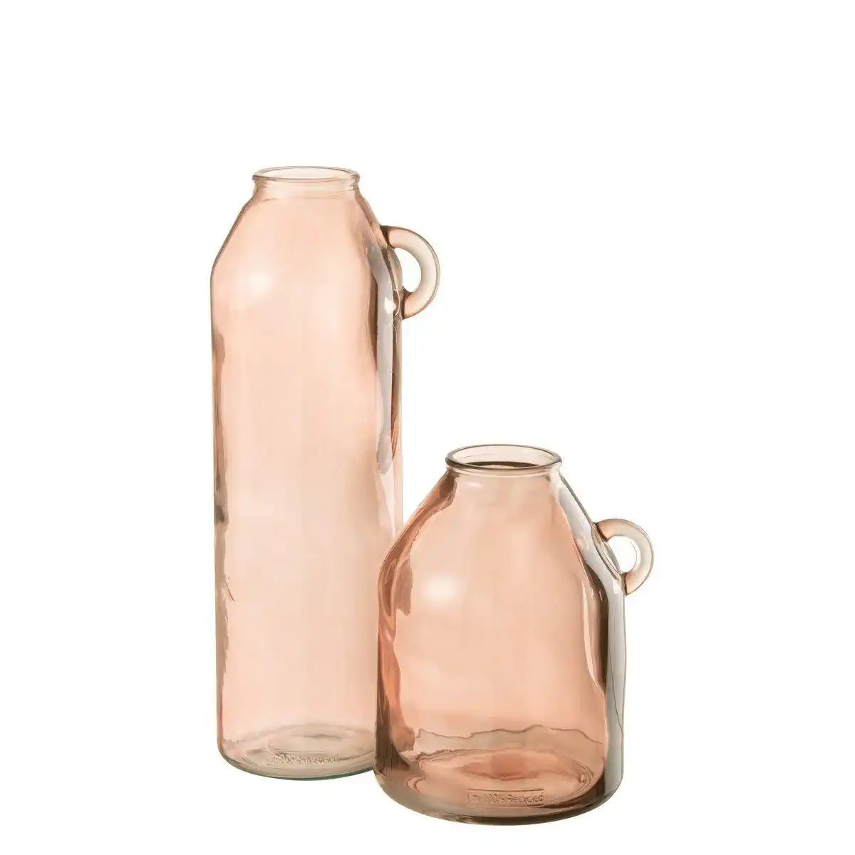 J-Line Vase Henkel Zylinder – Glas – hellrosa – groß - HomeDesign Knaus