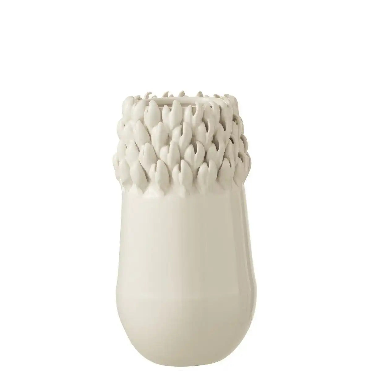 J-Line Vase Ibiza - Keramik - Weiß - klein - 27,00 cm hoch - HomeDesign Knaus