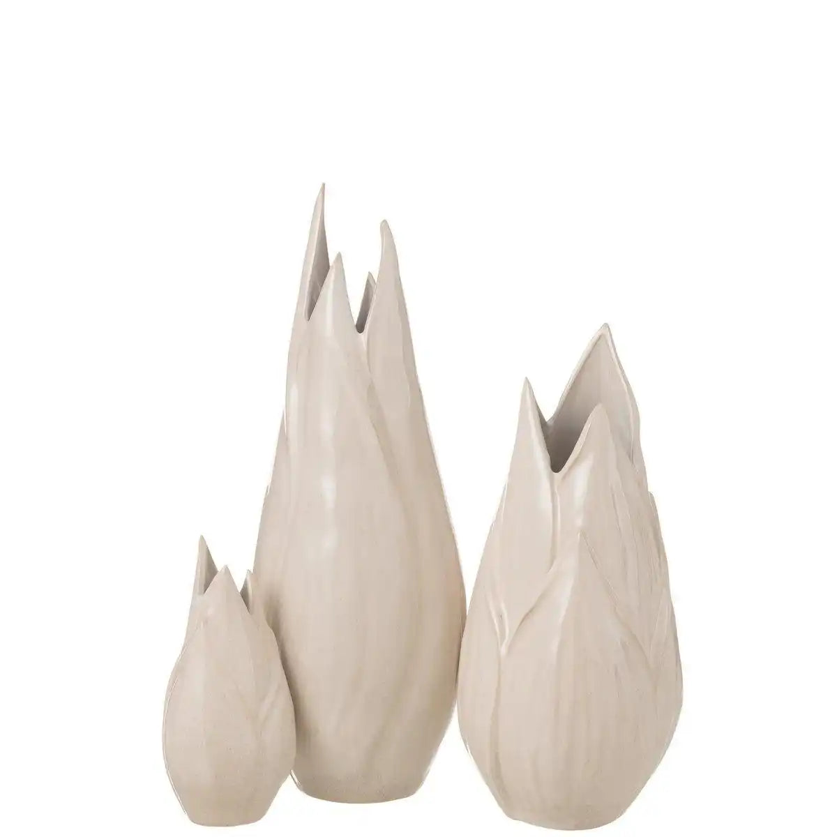 J-Line Vase Ibiza Shiny - Keramik - Beige - Groß - HomeDesign Knaus