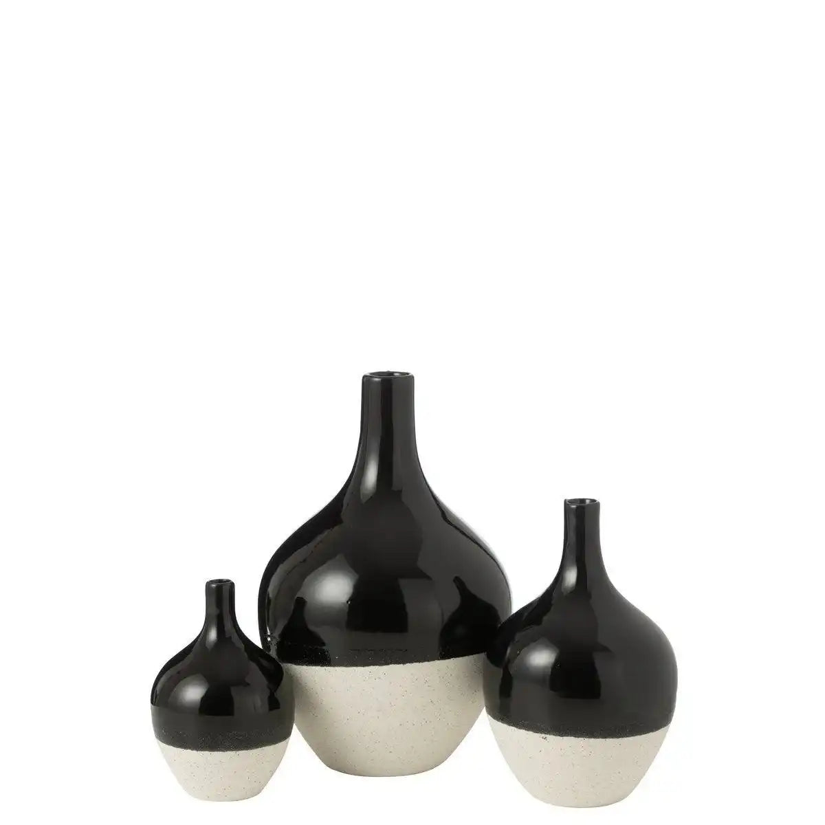 J-Line Vase IVA Porzellan Schwarz/Weiß groß - HomeDesign Knaus