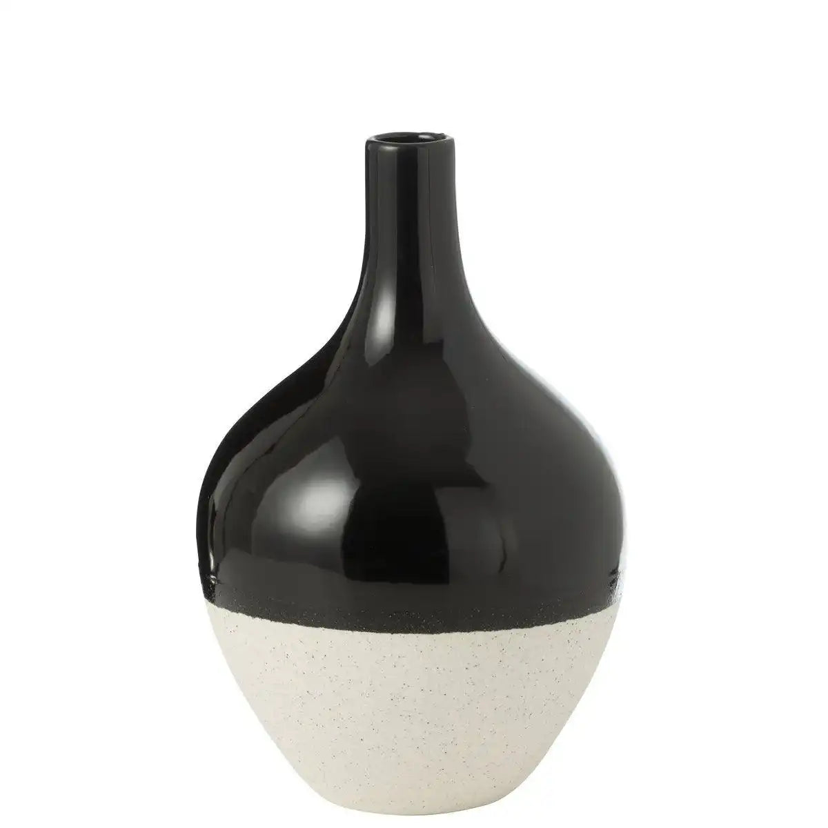 J-Line Vase IVA Porzellan Schwarz/Weiß groß - HomeDesign Knaus