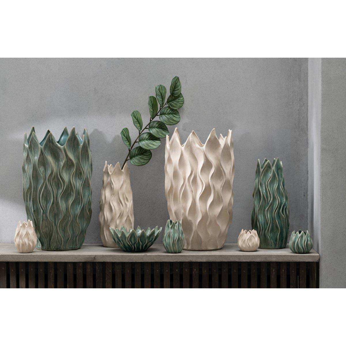 J-Line Vase Ivy Stoneware – Keramik – Beige – extra klein - HomeDesign Knaus