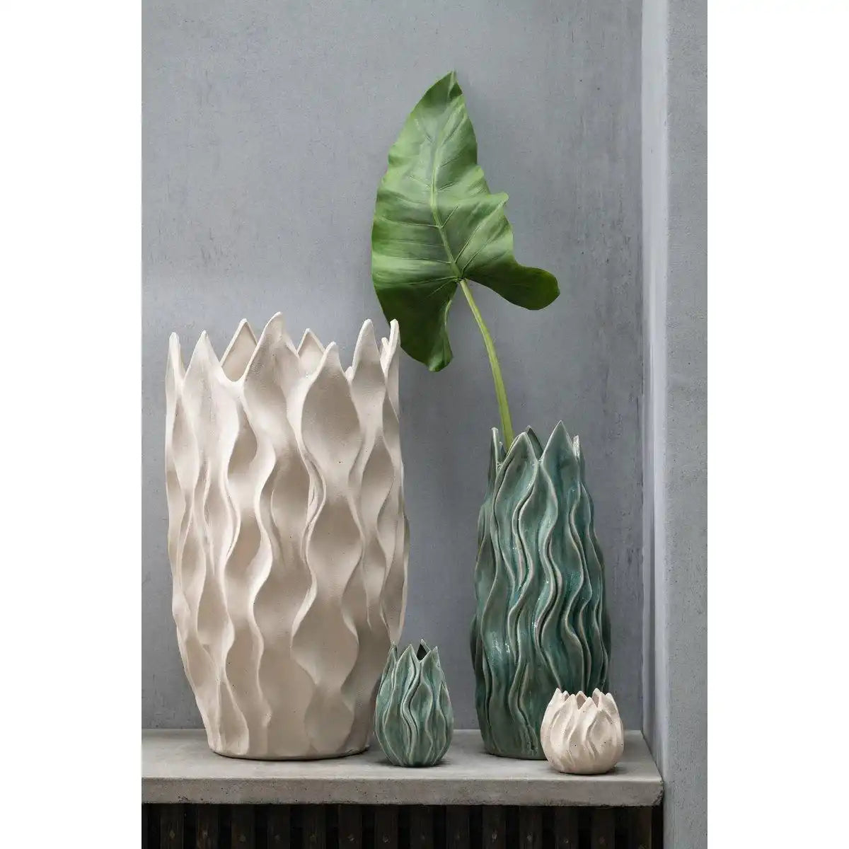 J-Line Vase Ivy Stoneware – Keramik – Beige – extra klein - HomeDesign Knaus