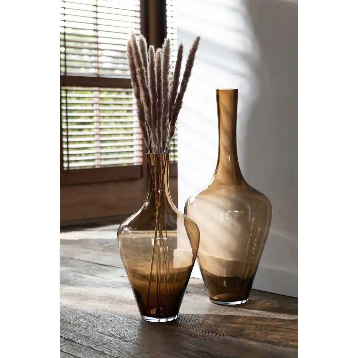 J-Line Vase Joni - Glas - Bernstein - groß - HomeDesign Knaus