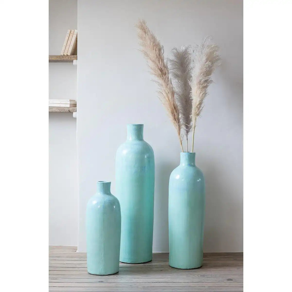 J-Line Vase Justine Terrakottablau Klein - HomeDesign Knaus