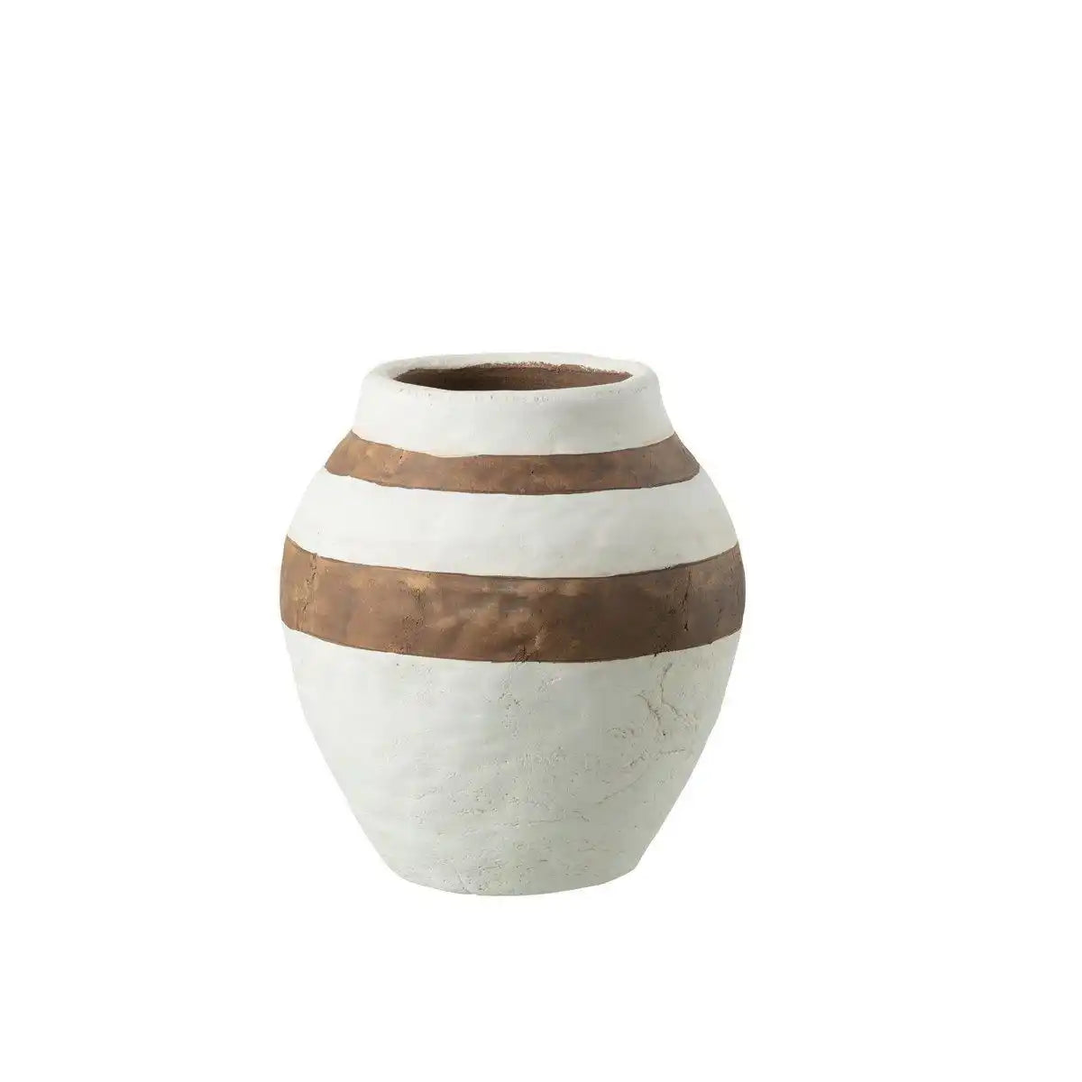 J-Line Vase Kenya - Keramik - weiß/braun - klein - HomeDesign Knaus
