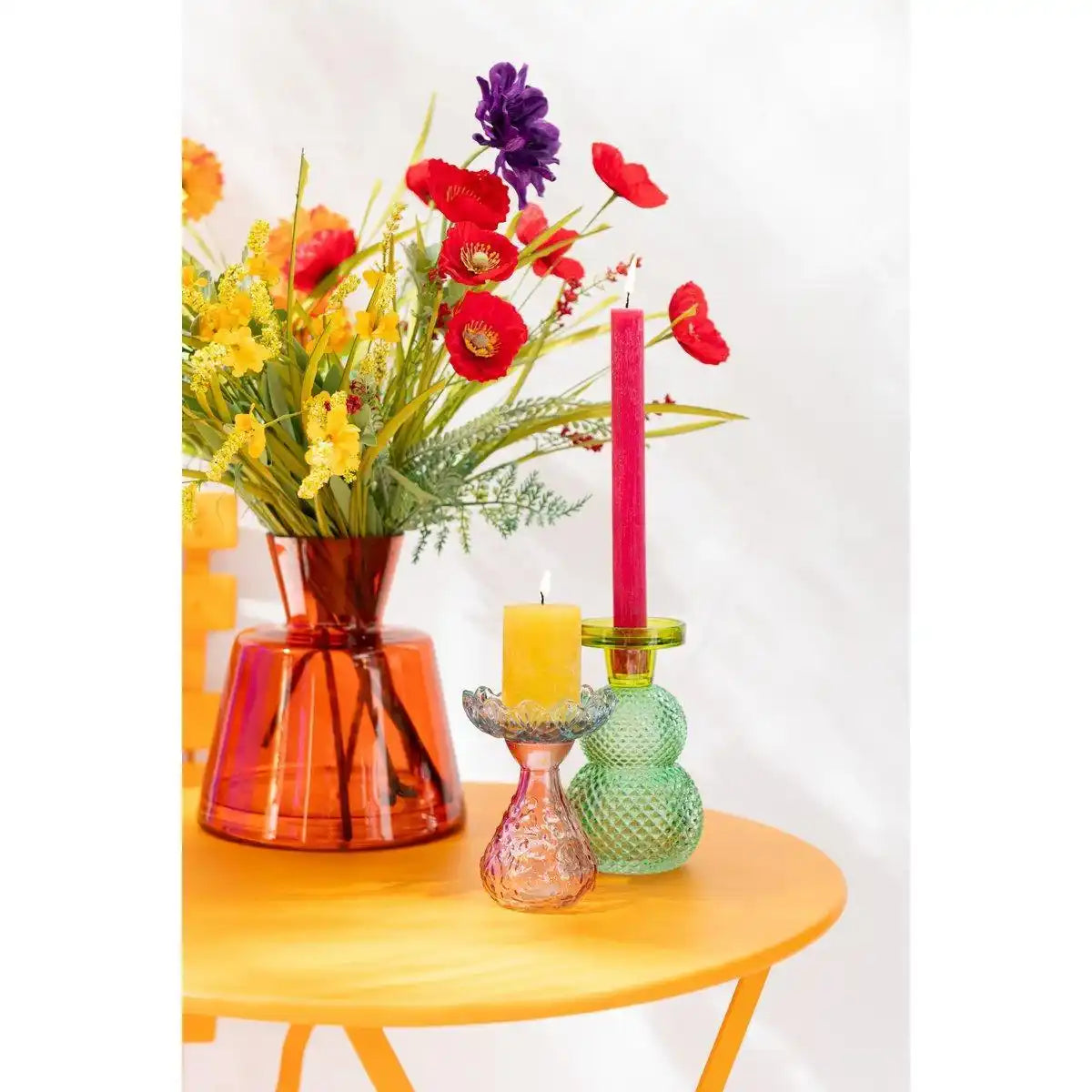 J-Line Vase Konisches Glas Orange Groß - HomeDesign Knaus