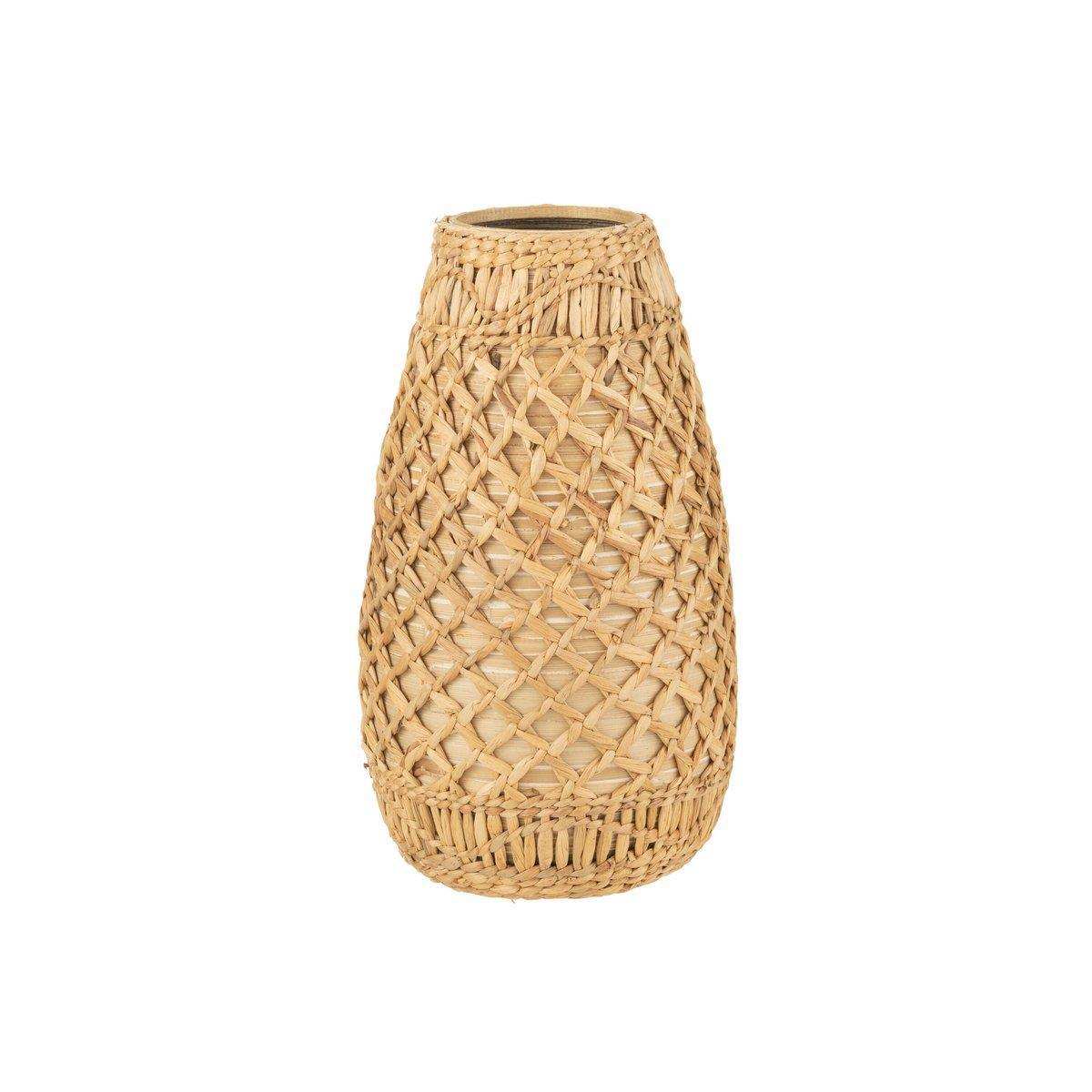 J-Line Vase Korbgeflecht – Bambus – Natur – groß - HomeDesign Knaus